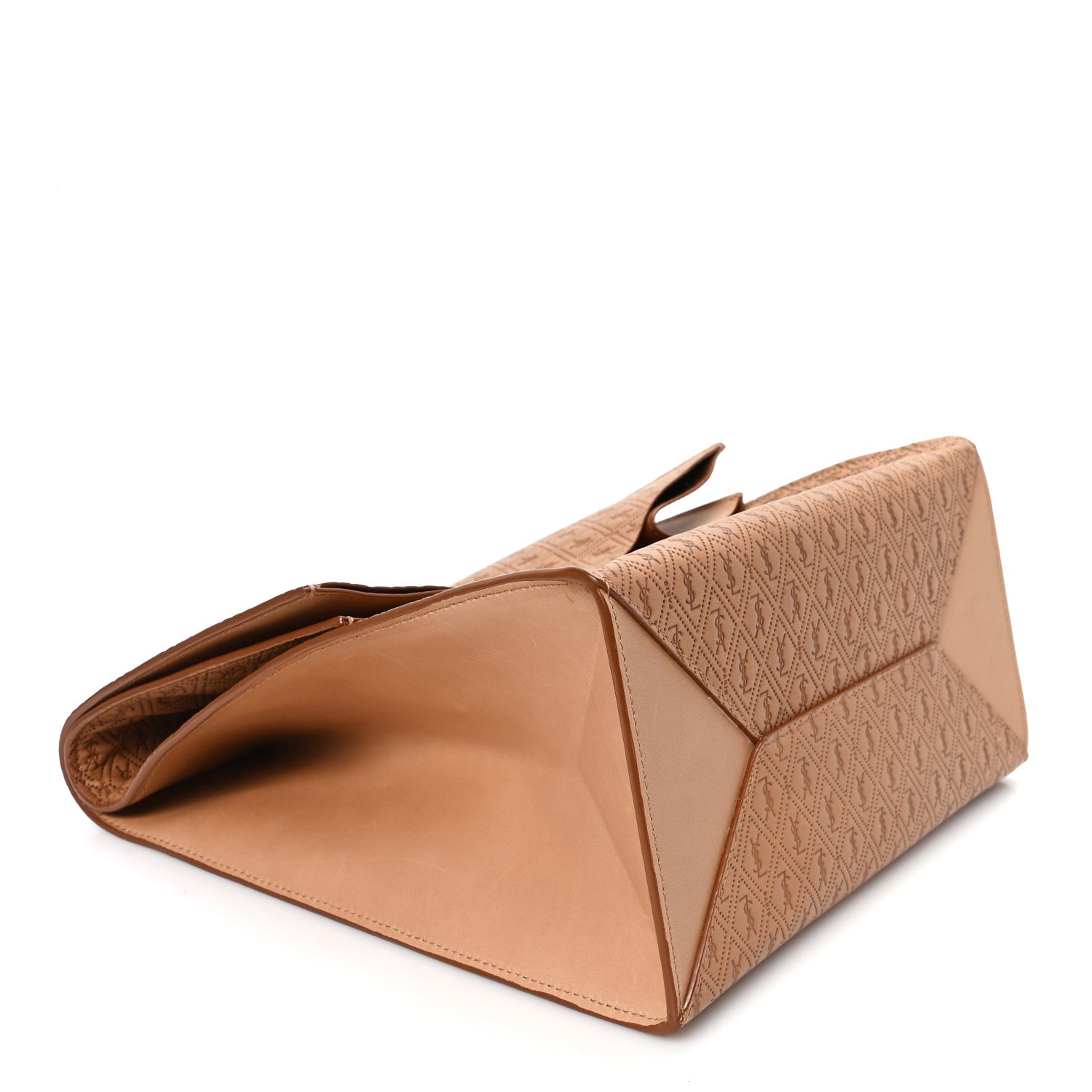 Saint Laurent Calfskin Monogram Deli Paper Bag Vintage Beige