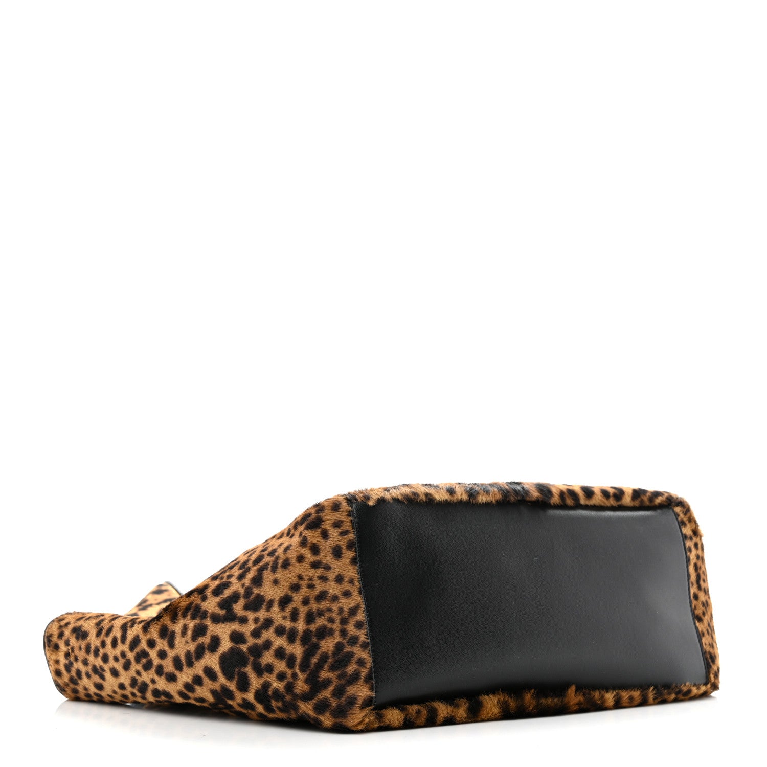 Saint Laurent Pony Hair Nappa Leopard Print Le 5 A 7 Bea Tote Earth Black