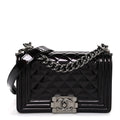 Chanel Patent Calfskin Quilted Small Boy Flap Burgundy