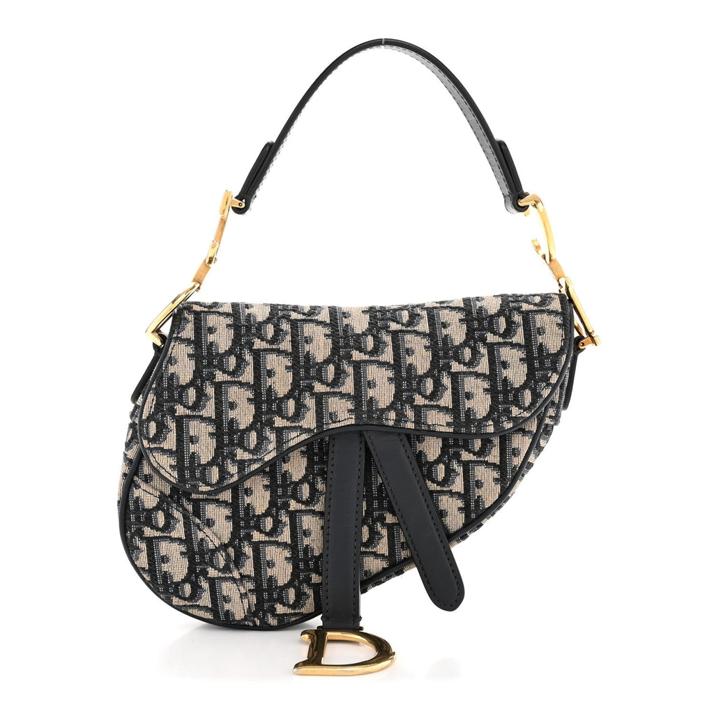 Dior Oblique Mini Saddle Bag Blue