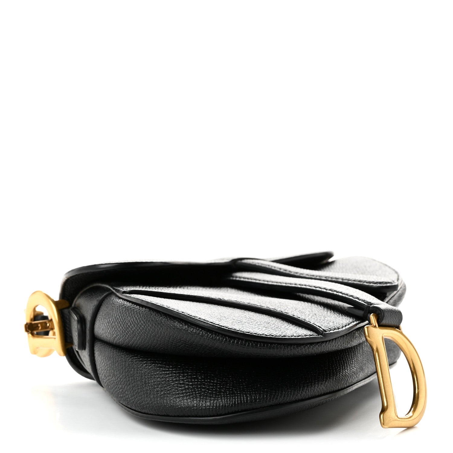Dior Grained Calfskin Mini Saddle Bag Black