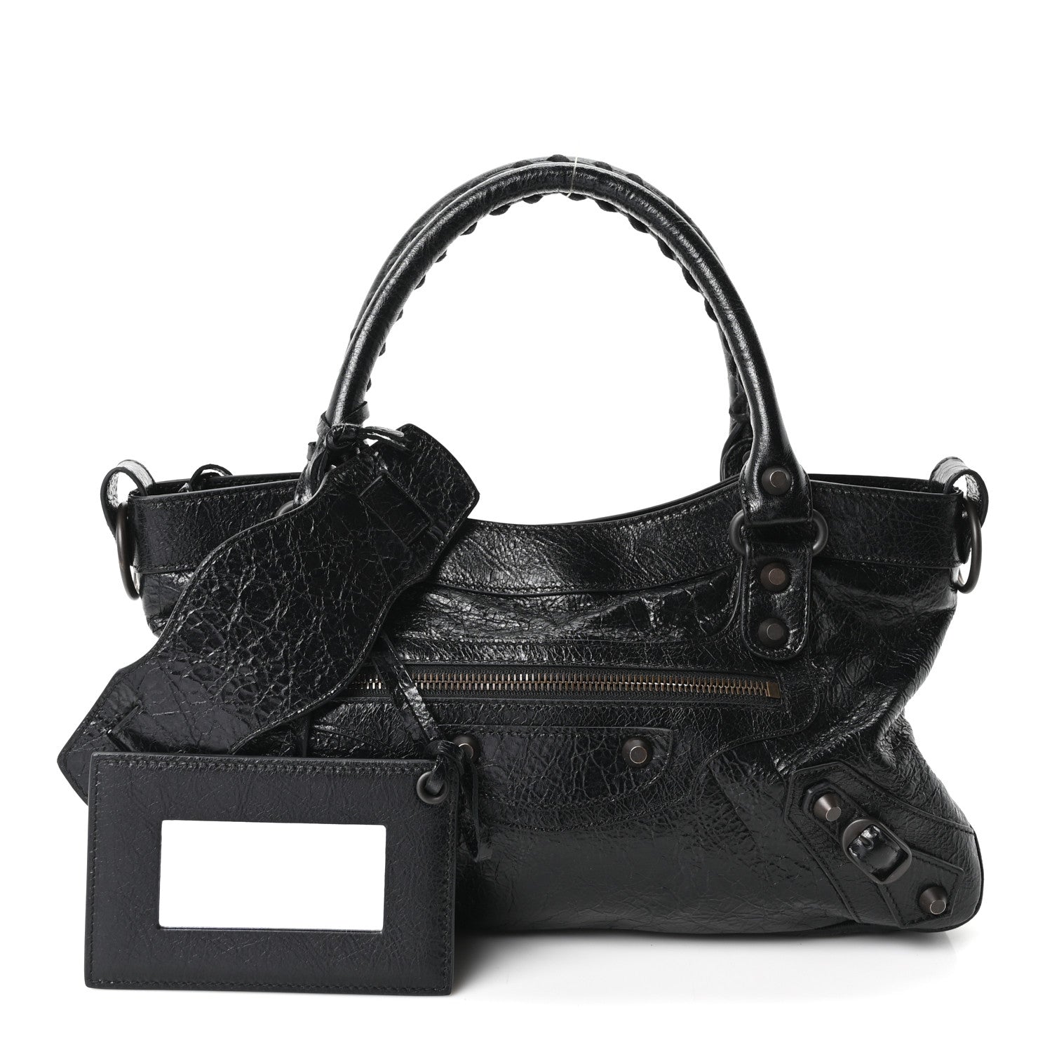 Balenciaga Agneau Arena Classic Hardware Le City First Bag Black