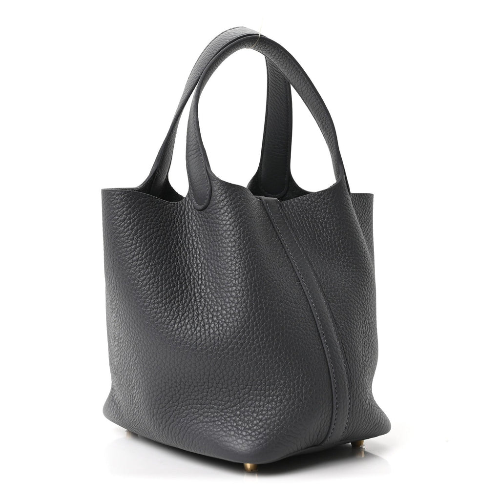 Hermès Taurillon Clemence Picotin Lock 18 PM Etain