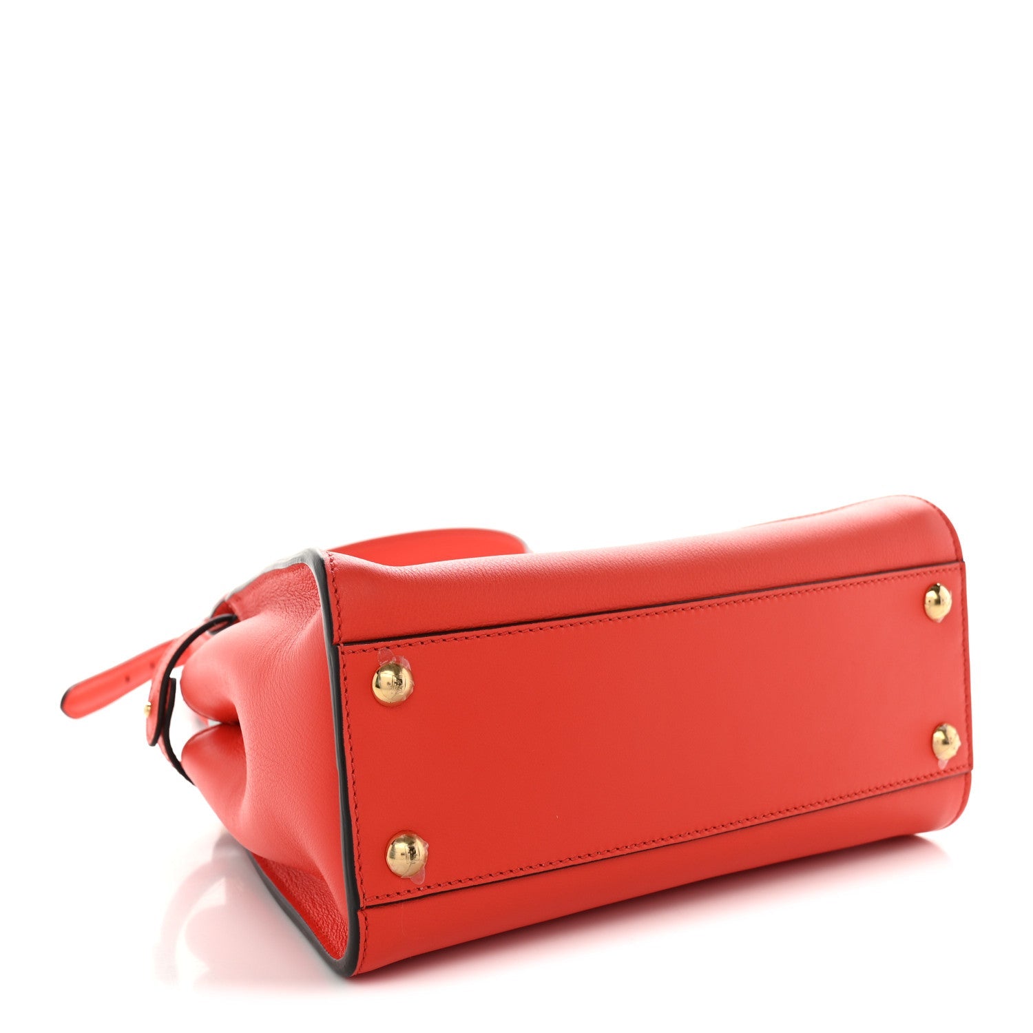 Fendi Vitello Seta Suede FF Mini Peekaboo Iconic Satchel Tulipano Miele Moro