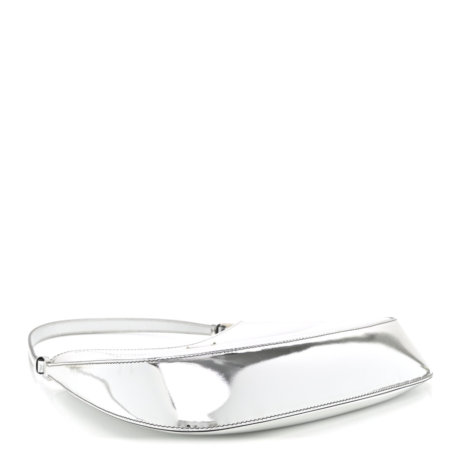 Prada Spazzolato Cleo Shoulder Bag Argento