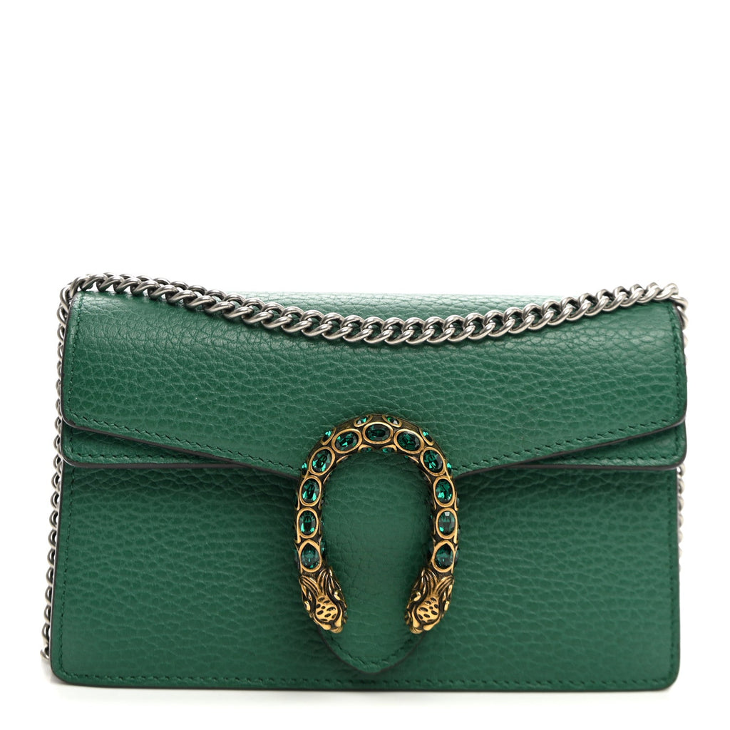 Gucci Calfskin Super Mini Dionysus Shoulder Bag Emerald