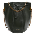 Saint Laurent Smooth Calfskin Small Talitha Bucket Bag Vert Fonce
