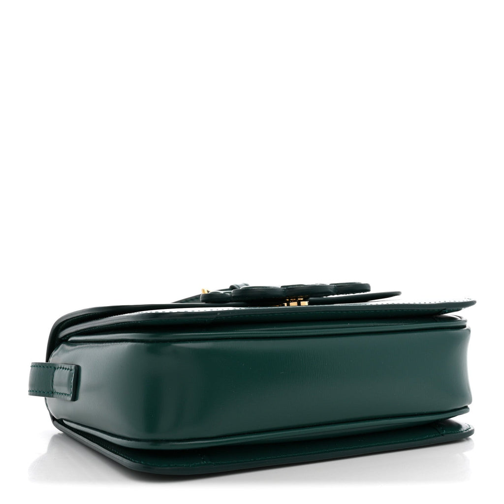 Celine Shiny Calfskin Teen Cuir Triomphe Pine Green