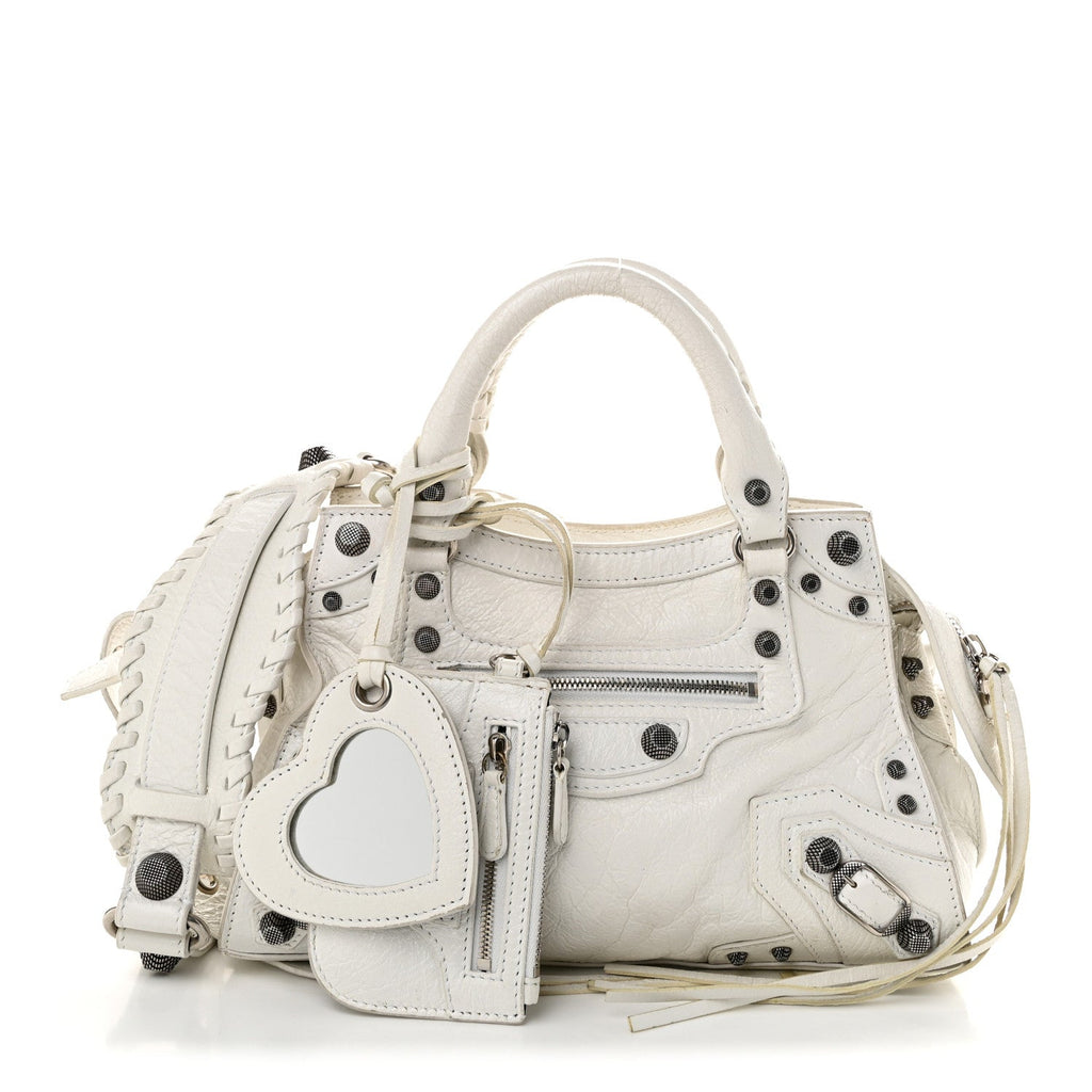 Balenciaga Agneau Arena Neo Cagole Handbag XS Optic White Optic White