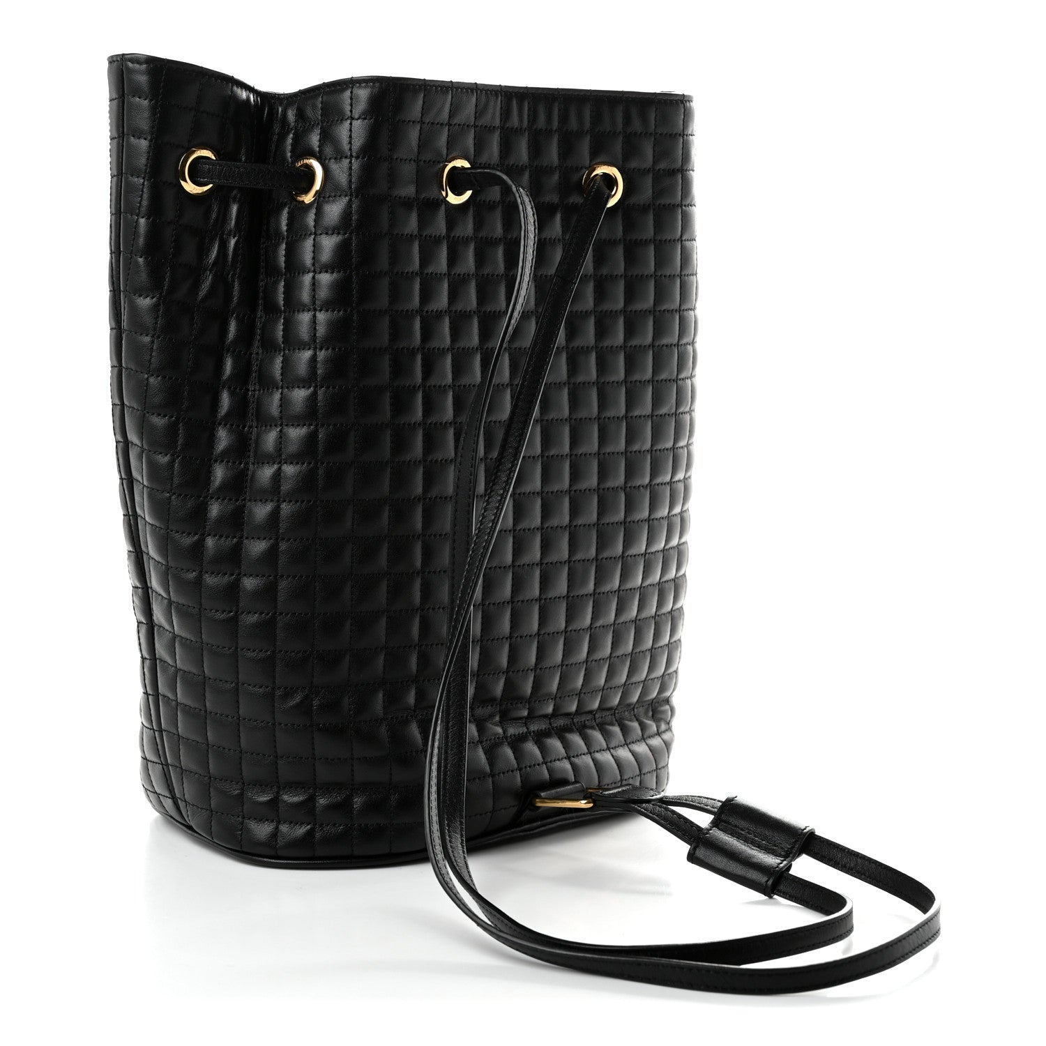 Celine Calfskin Quilted Small C Backpack Black Black
