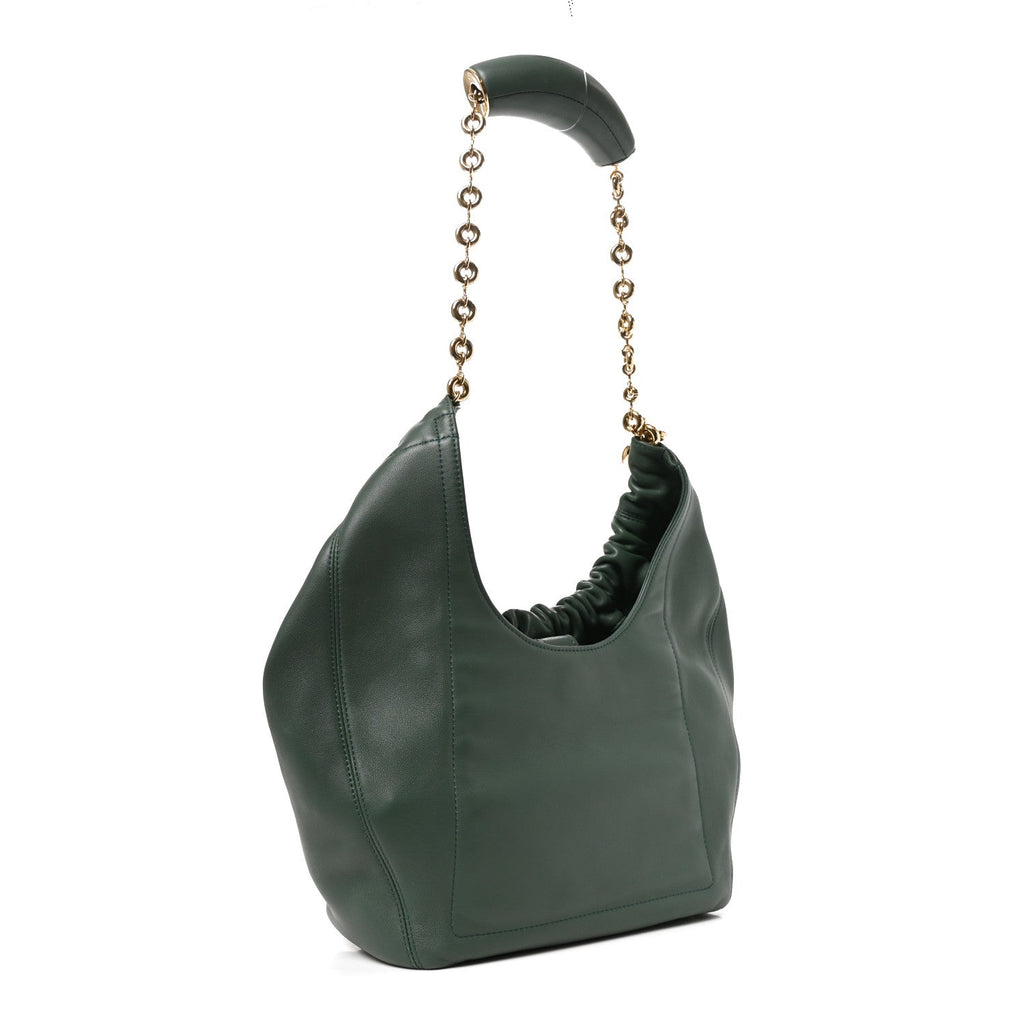 Loewe Mellow Nappa Lambskin Small Squeeze Bag Green