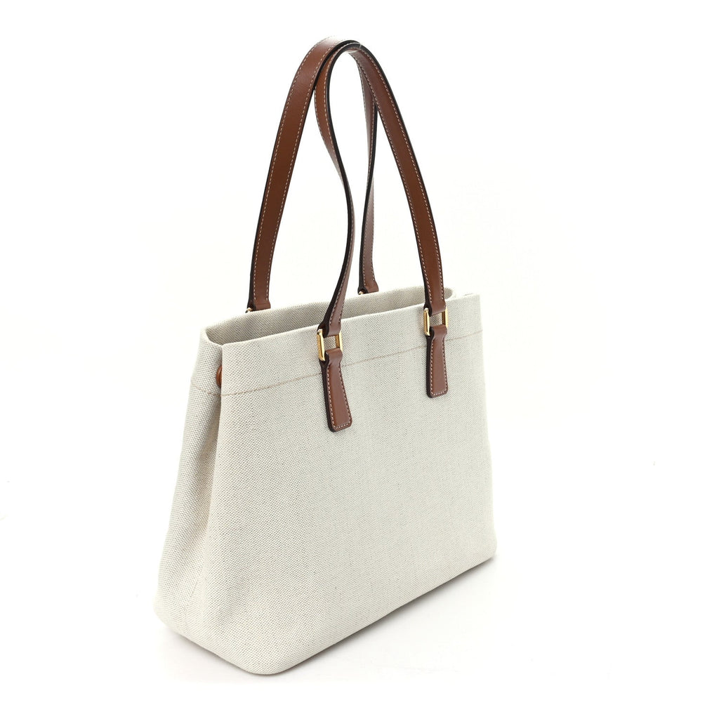 Prada Canvas Shopping Logo Tote Naturale