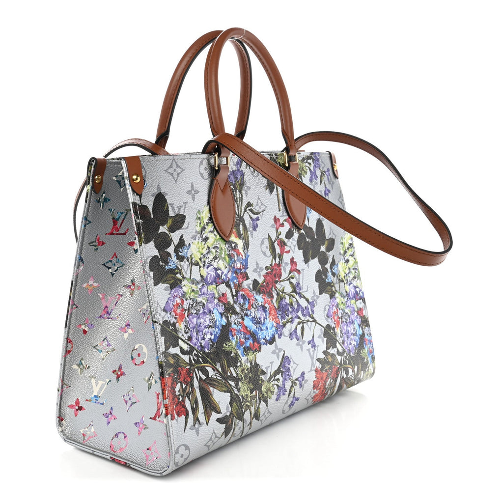 Louis Vuitton Metallic Monogram LV Garden OnTheGo MM Silver