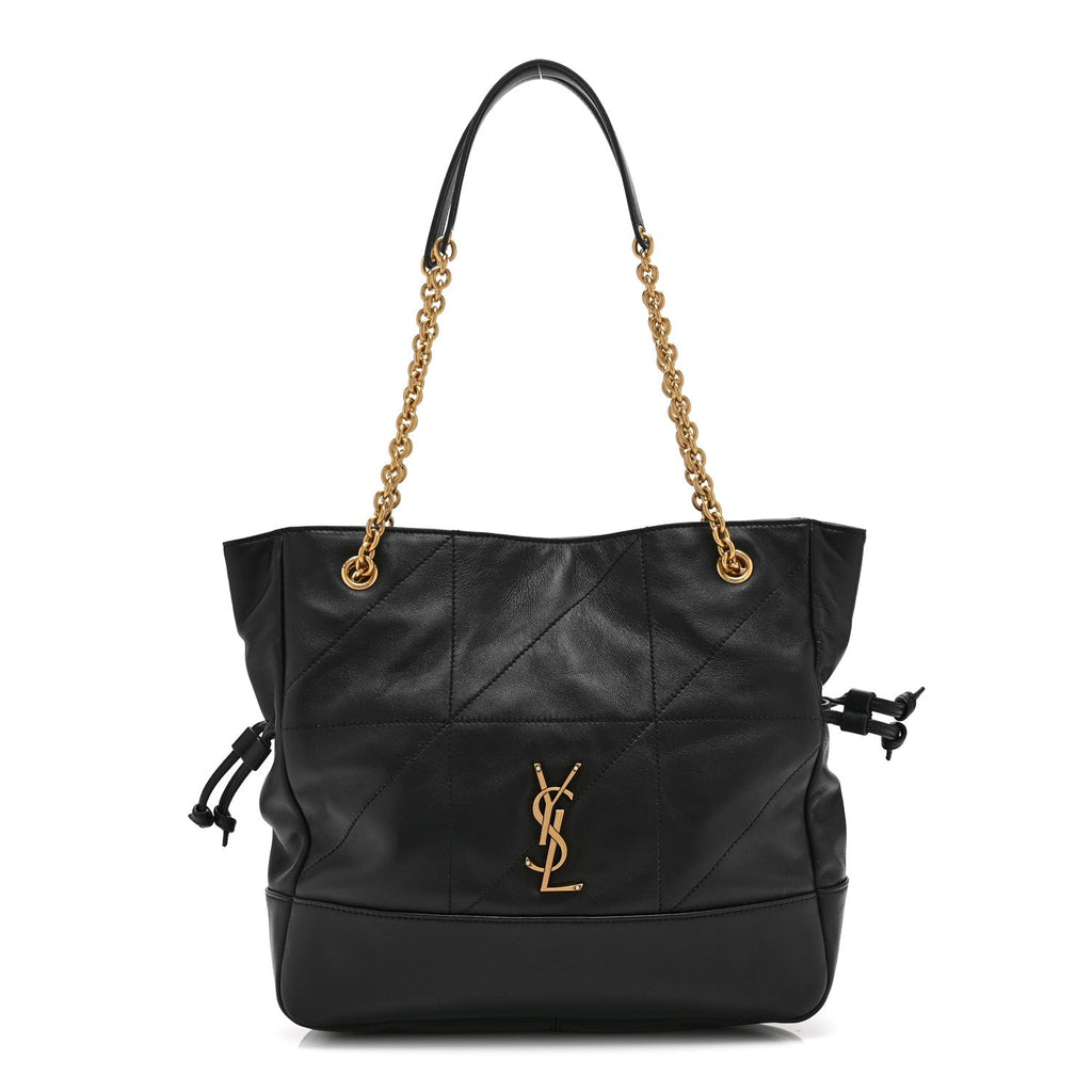 Saint Laurent Lambskin Medium Jamie Shopping Tote Black