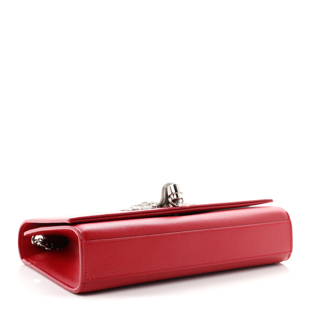 Saint Laurent Grain De Poudre Medium Classic Monogram Kate Tassel Satchel Rouge Eros
