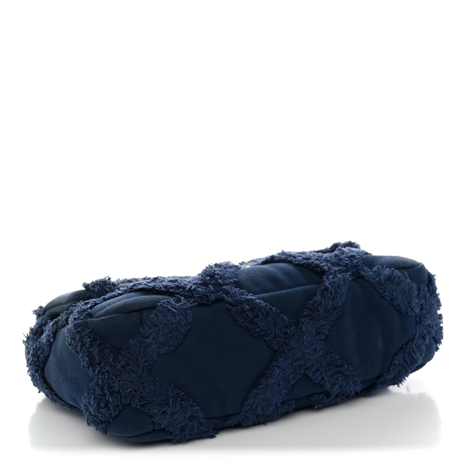 Chanel Cotton Canvas Quilted Medium Chanel 19 Flap Navy Blue