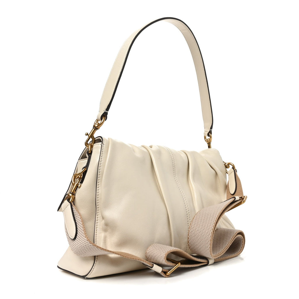 Calfskin The Cristina Messenger Ivory