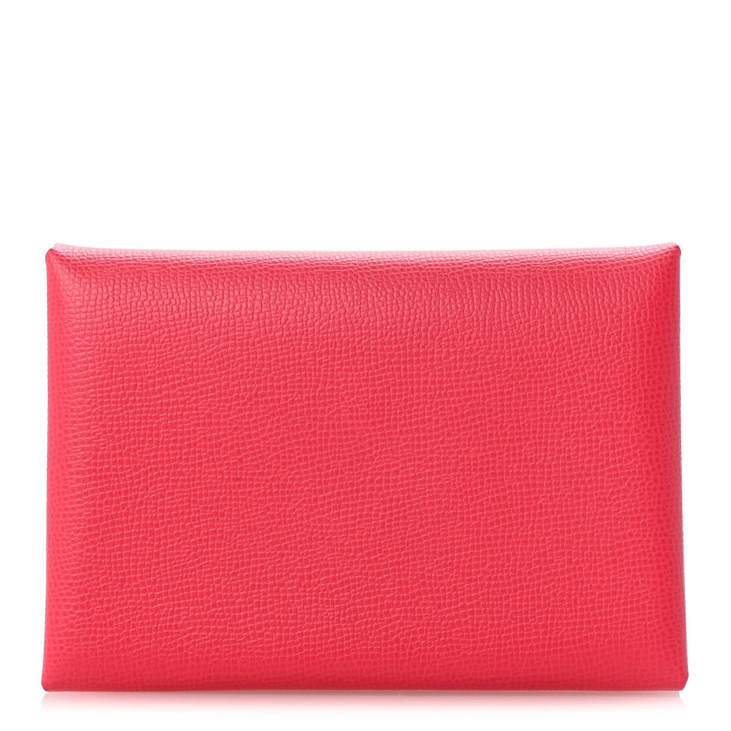 Hermès Epsom Calvi Duo Card Case Framboise