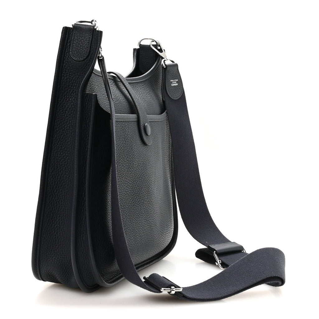 Hermès Taurillon Clemence Evelyne III PM Bleu Nuit