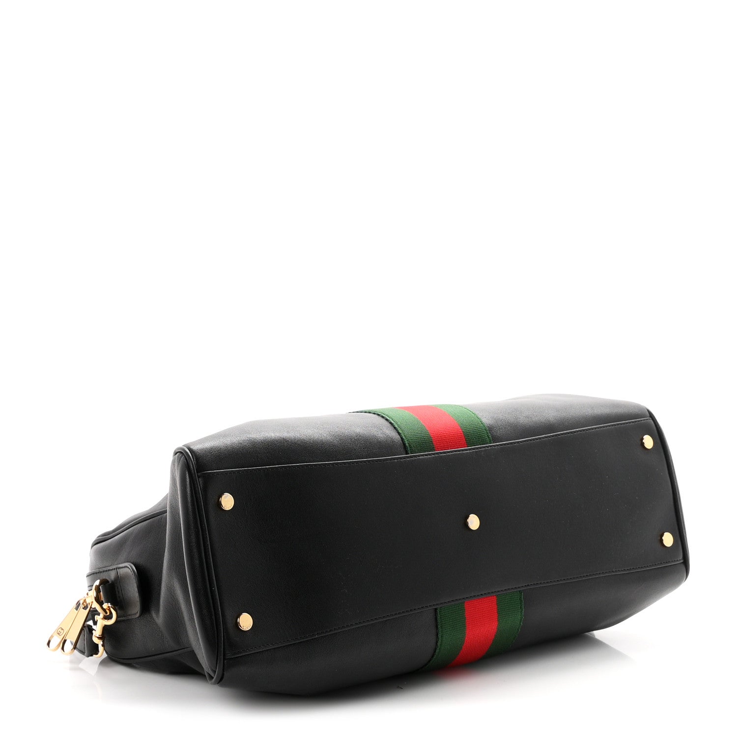Gucci Calfskin Web Large Borsetto Boston Black