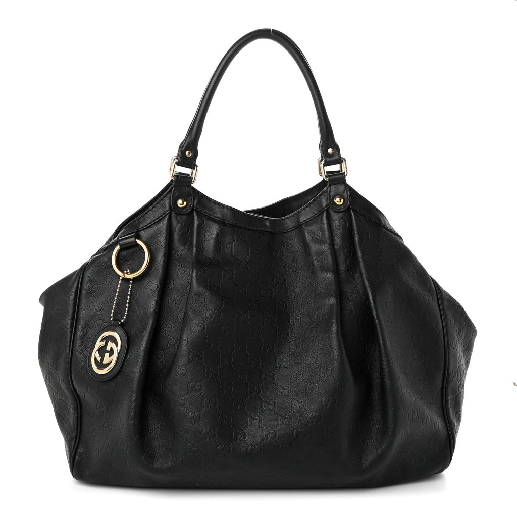 Gucci Guccissima Large Sukey Tote Black