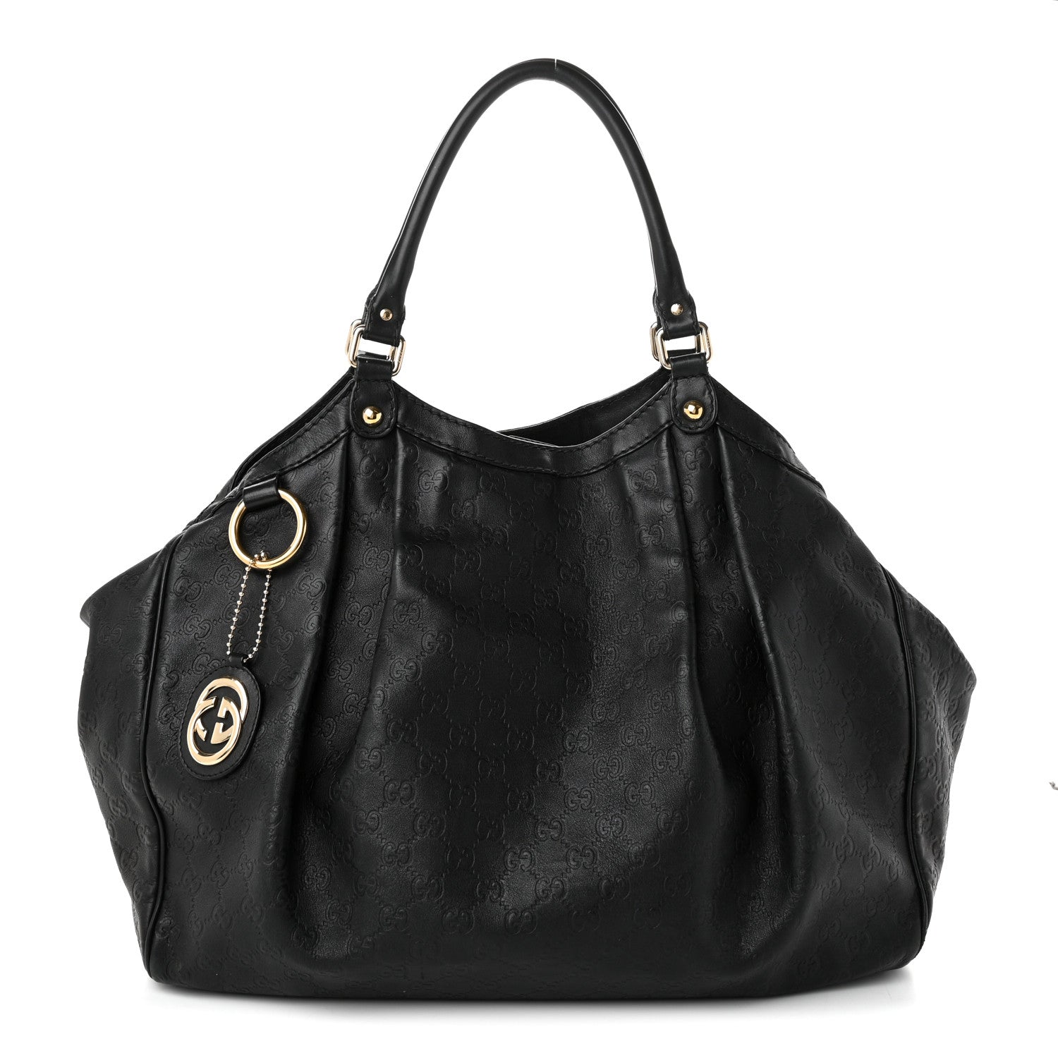 Gucci Guccissima Large Sukey Tote Black