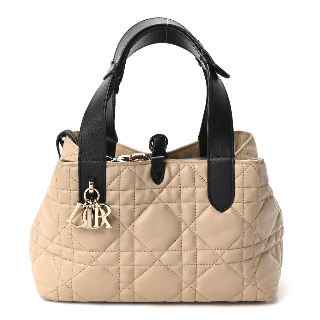 Dior Calfskin Macrocannage Small Toujours Tan Black