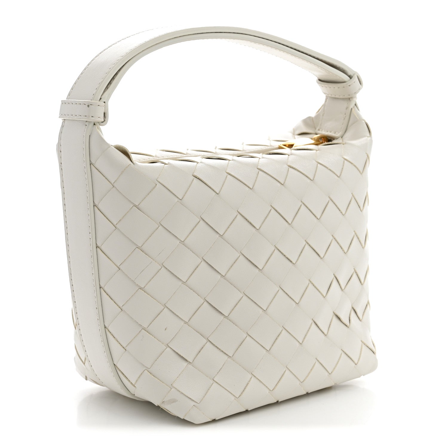 Bottega Veneta Nappa Intrecciato Heart Candy Wallace White