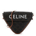 Celine Triomphe Canvas Triangle Crossbody Bag Tan