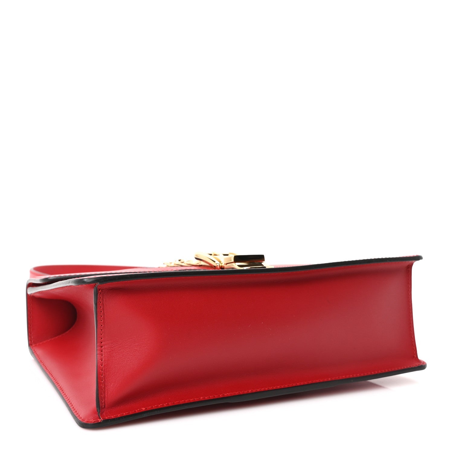 Gucci Calfskin Small Sylvie Shoulder Bag Hibiscus Red