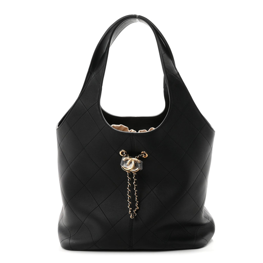 Chanel Calfskin Quilted Medium Shopping Bag Black