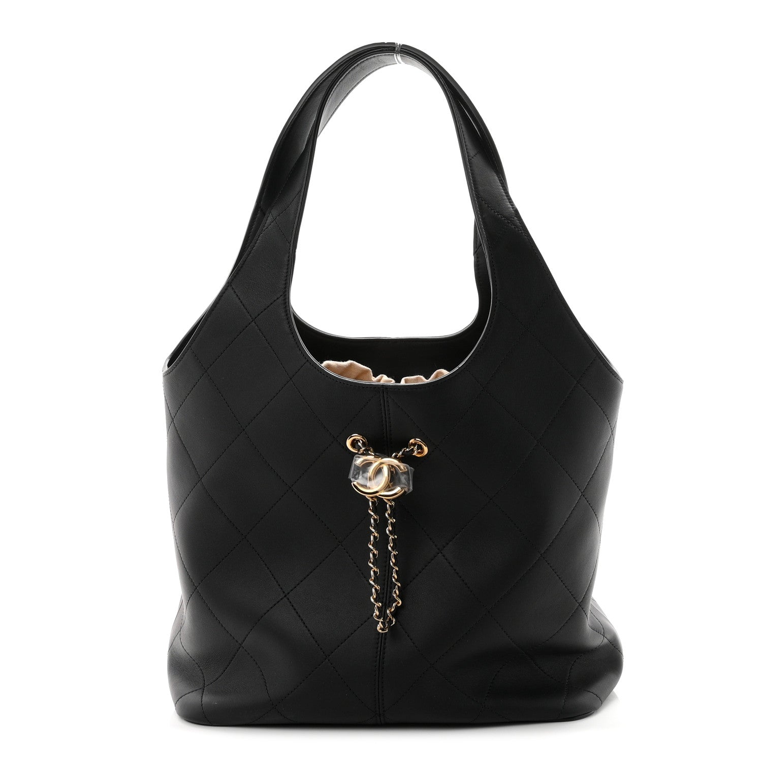 Chanel Calfskin Quilted Medium Shopping Bag Black