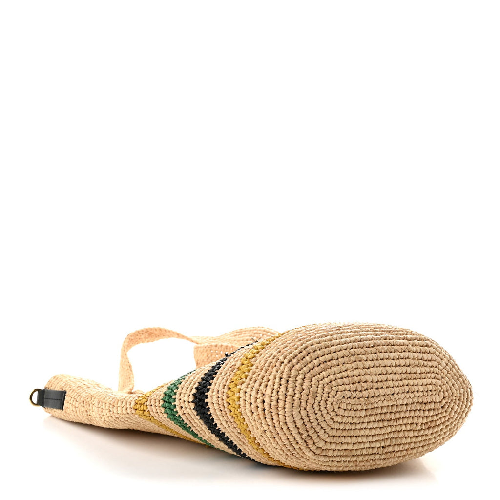 Loewe Raffia Rasta Striped Mini Slit Tote Bag Natural Multicolor