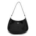 Prada Spazzolato Cleo Shoulder Bag Black