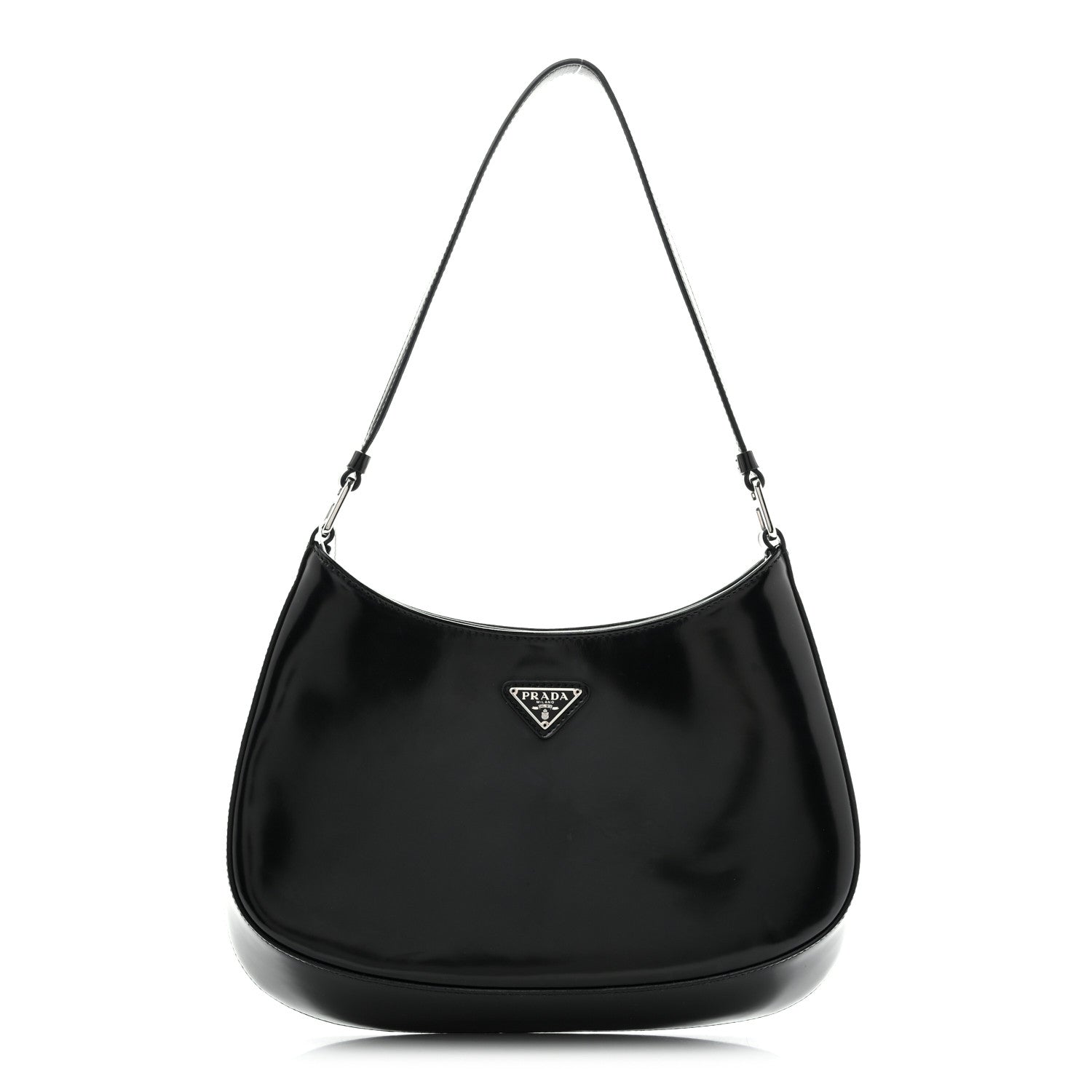 Prada Spazzolato Cleo Shoulder Bag Black