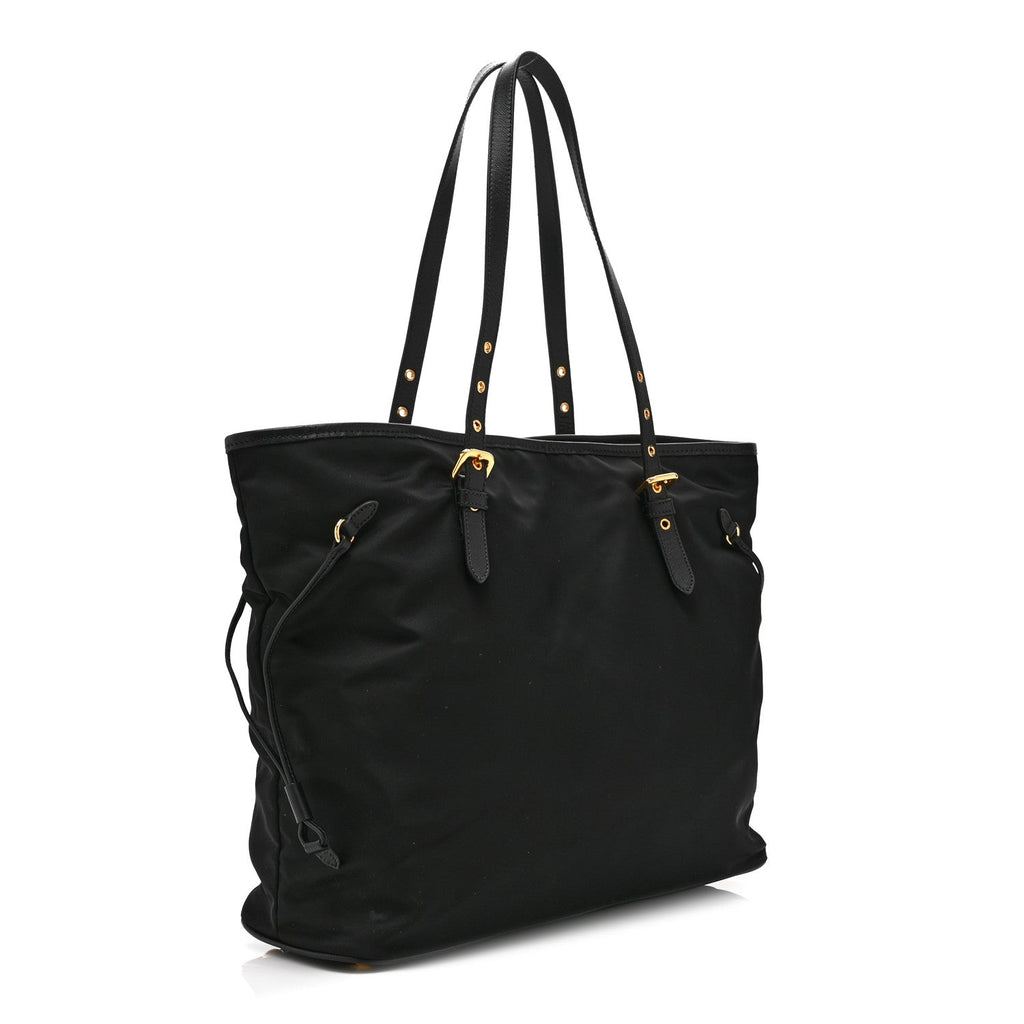 Prada Tessuto Nylon Saffiano Shopping Tote Black