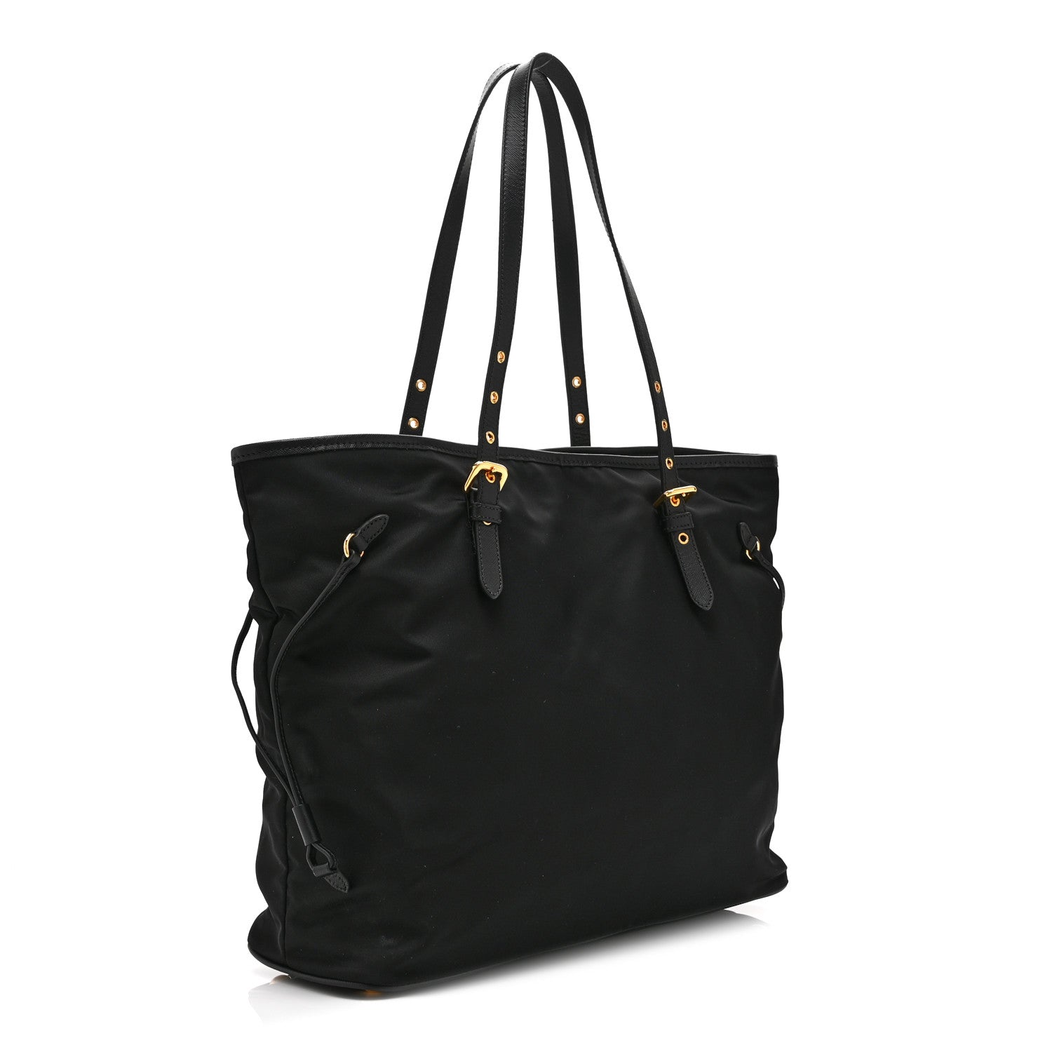 Prada Tessuto Nylon Saffiano Shopping Tote Black