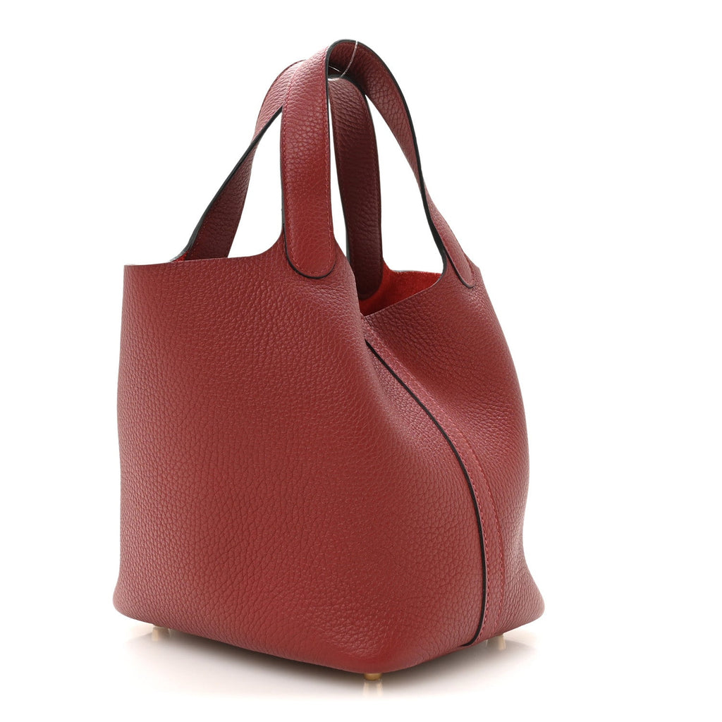 Hermès Taurillon Clemence Picotin Lock 18 PM Rouge H
