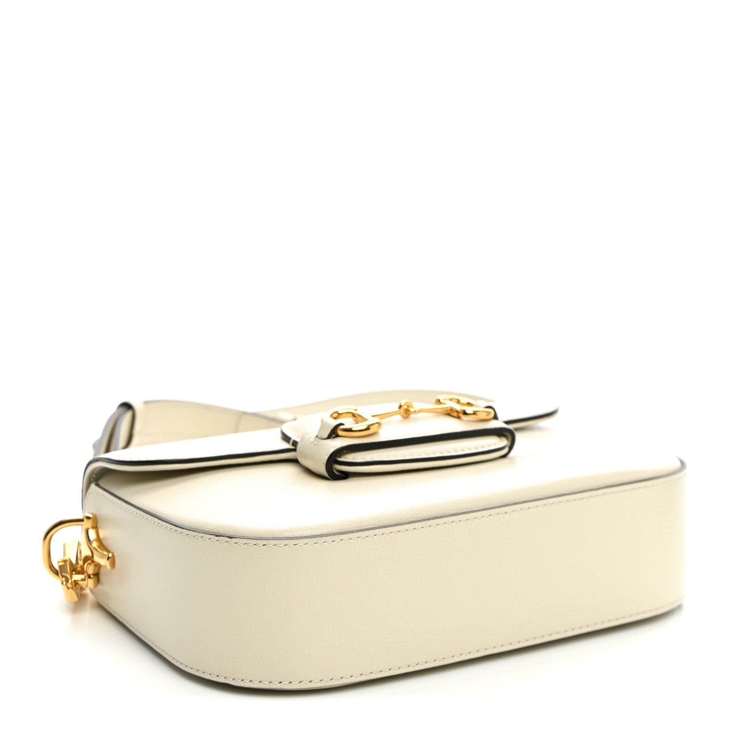 Gucci Azalea Calfskin Web Mini Horsebit 1955 Shoulder Bag Mystic White