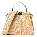 Fendi X SARAH COLEMAN Vitello Liberty Shiny Nappa Plexiglass FF Vertigo Mini Peekaboo Iconic Satchel Mimosa White