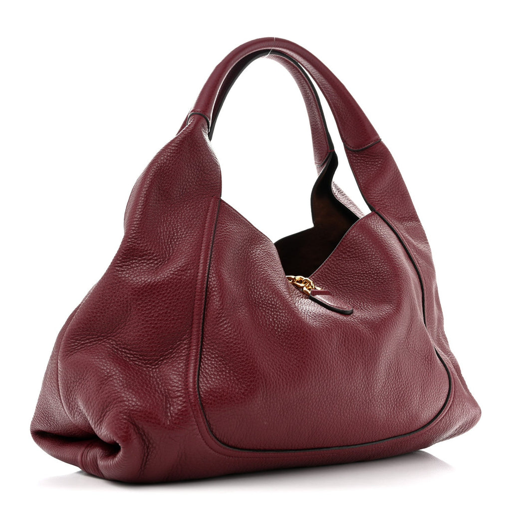 Gucci Grained Calfskin Softbit Maxi Shoulder Bag Rosso Ancora