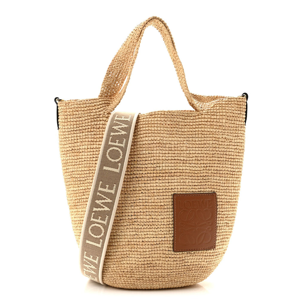 Loewe Raffia Mini Slit Tote Bag Natural Tan