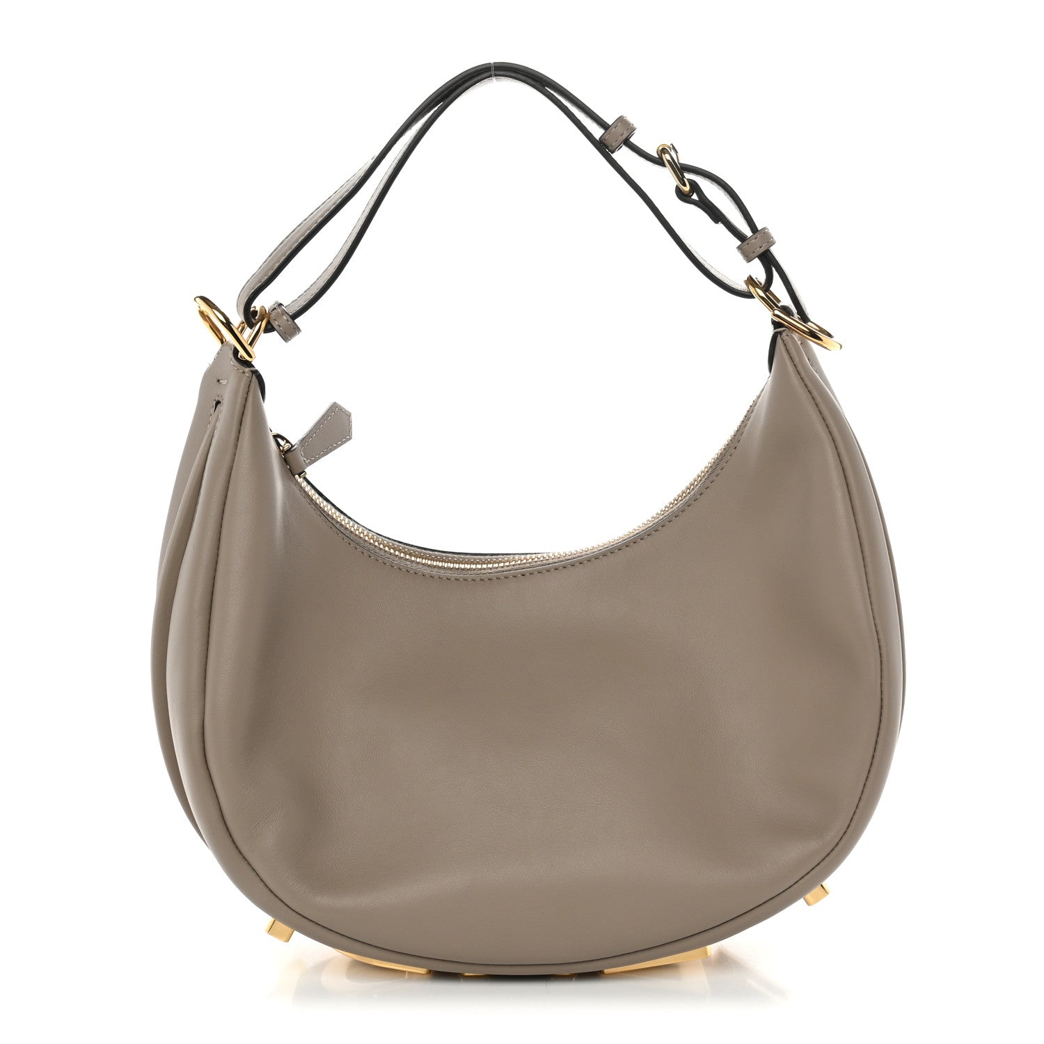 Fendi Vitello Grace Matte Small Fendigraphy Hobo Bag Tortora