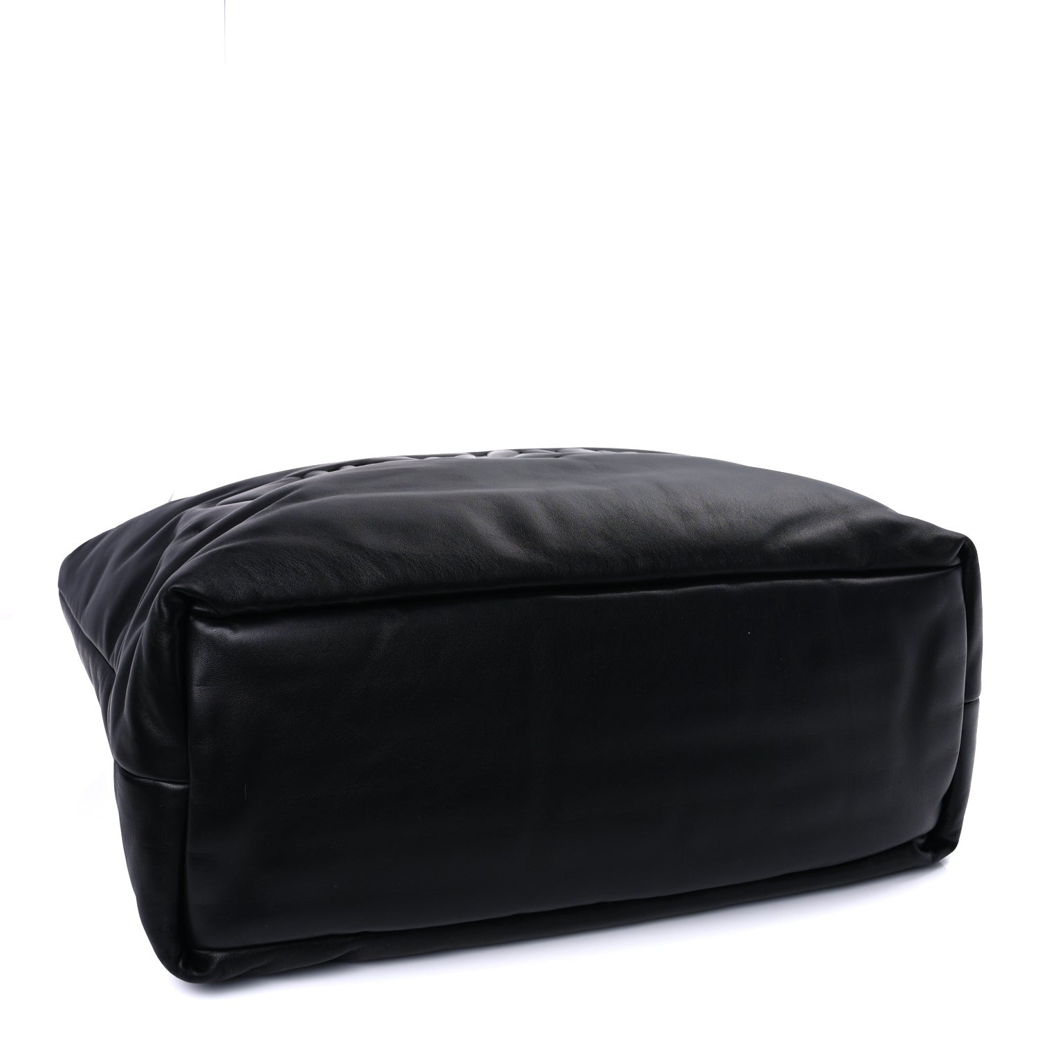 Saint Laurent Lambskin Wide Puffer Tote Black