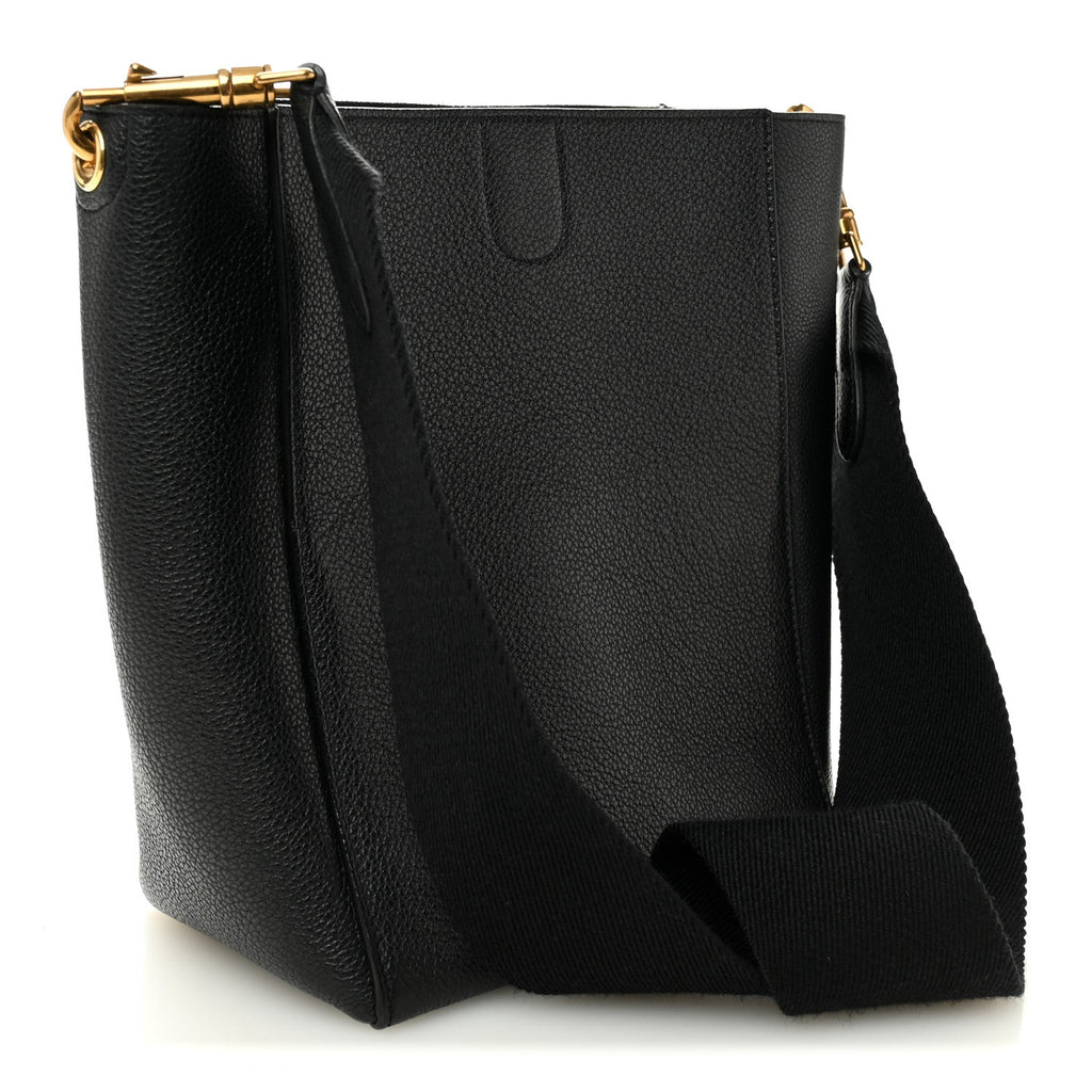 Celine Soft Grained Calfskin Small Sangle Bucket Bag Black