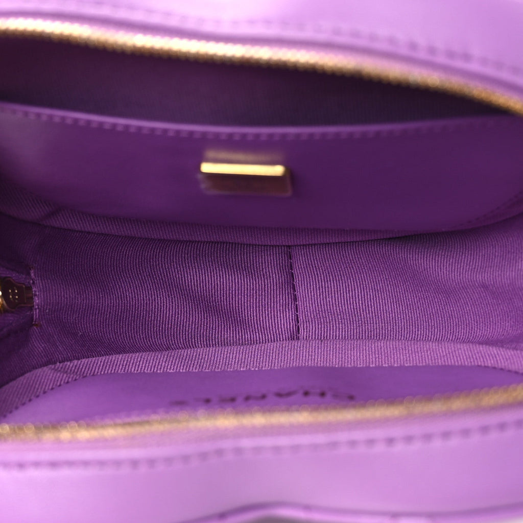 Chanel Lambskin Quilted CC In Love Heart Bag Purple
