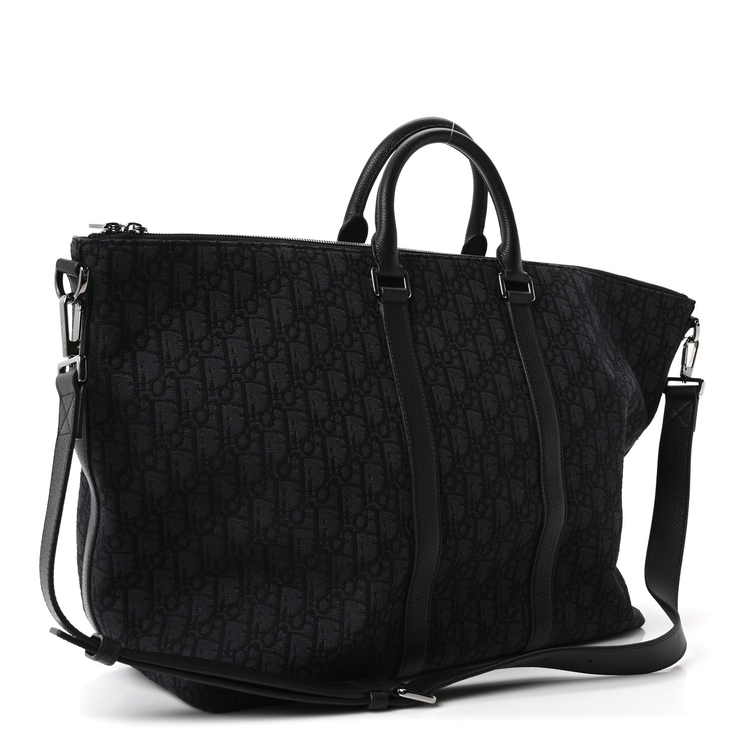 Dior Maxi Oblique Jacquard Weekender 40 Black