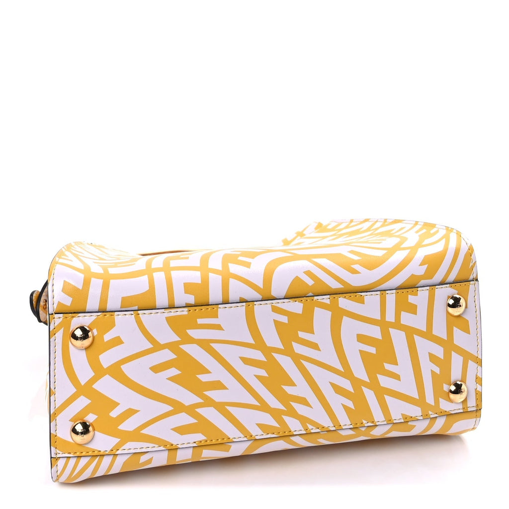 Fendi X SARAH COLEMAN Vitello Liberty Shiny Nappa Plexiglass FF Vertigo Mini Peekaboo Iconic Satchel Mimosa White