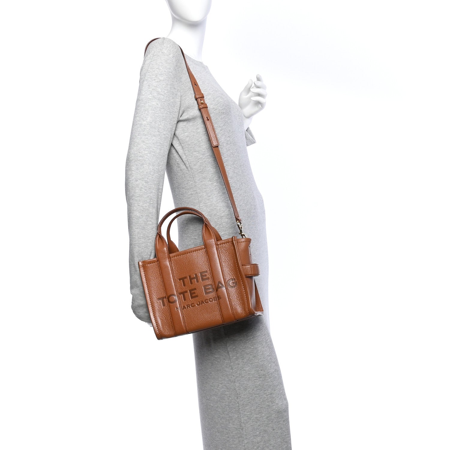 Grained Calfskin Small The Tote Bag Argan Oil
