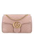 Gucci Calfskin Matelasse Medium GG Marmont Shoulder Bag Porcelain Rose